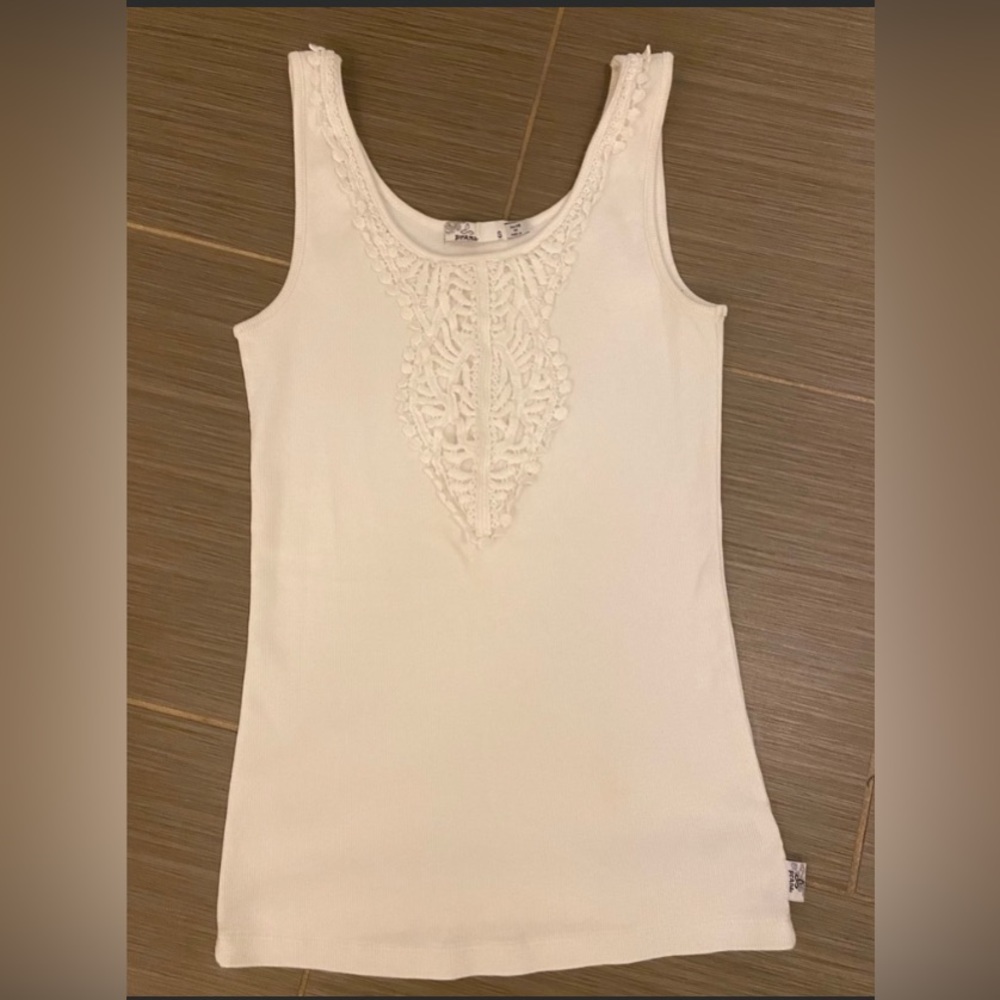 Prana Alba tank top white Sz small EUC